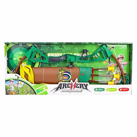 Kız Erkek Çocuk Oyuncak Yeşil Sarı Ok Yay Seti Kız Erkek Çocuk Oyuncak Eğitici Eğlenceli Oyuncak