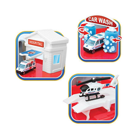 Kız Erkek Çocuk Oyuncak 03347 Dede, Hastane Garaj Seti Kız Erkek Çocuk Oyuncak Eğitici Eğlenceli Oyu