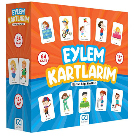 Kız Erkek Çocuk Oyuncak 401 CAKRT-5174 Eylem Kartlarım - CA Games Kız Erkek Çocuk Oyuncak Eğitici Eğ