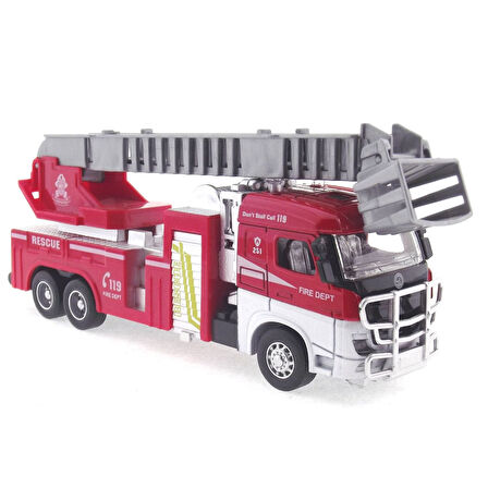 Kız Erkek Çocuk Oyuncak Die Cast Model Çek Bırak Asansörlü İtfaiye Kamyonu Kız Erkek Çocuk Oyuncak E