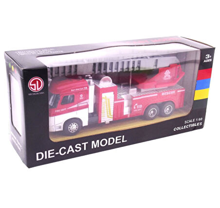 Kız Erkek Çocuk Oyuncak Die Cast Model Çek Bırak Asansörlü İtfaiye Kamyonu Kız Erkek Çocuk Oyuncak E