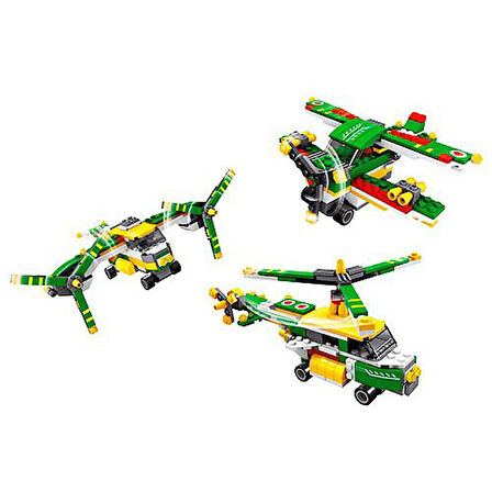 Kız Erkek Çocuk Oyuncak Ausini Askeri Set 3İn1 245 Parça Kız Erkek Çocuk Oyuncak Eğitici Eğlenceli O