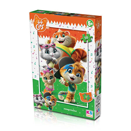 Kız Erkek Çocuk Oyuncak CAT 709 44 Kedi Puzzle 50 Parça - Ks Puzzle Kız Erkek Çocuk Oyuncak Eğitici
