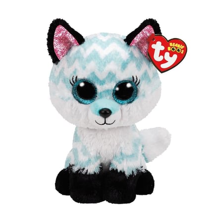 Kız Erkek Çocuk Oyuncak TY Beanie Boos Mavi Şevron Desenli Peluş Tilki Atlas 24cm Kız Erkek Çocuk Oy