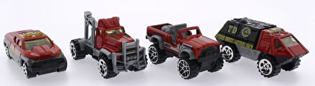 Kız Erkek Çocuk Oyuncak 4'Lü Die Cast İtfaiye Seti Kız Erkek Çocuk Oyuncak Eğitici Eğlenceli Oyuncak