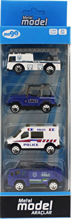 Kız Erkek Çocuk Oyuncak 4'Lü Die Cast Polis Seti Kız Erkek Çocuk Oyuncak Eğitici Eğlenceli Oyuncak
