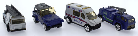 Kız Erkek Çocuk Oyuncak 4'Lü Die Cast Polis Seti Kız Erkek Çocuk Oyuncak Eğitici Eğlenceli Oyuncak