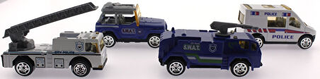 Kız Erkek Çocuk Oyuncak 4'Lü Die Cast Polis Seti Kız Erkek Çocuk Oyuncak Eğitici Eğlenceli Oyuncak