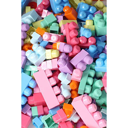Kız Erkek Çocuk Oyuncak 2915 Play Blox Pastel Blok Yapı Oyuncakları 56 Parça ,Saklama Çantalı ,1 Yaş