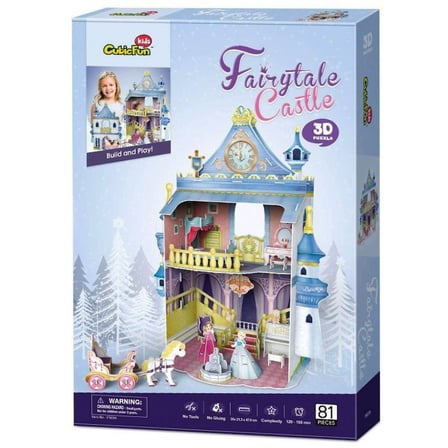 Kız Erkek Çocuk Oyuncak CubicFun Peri Masalı Şatosu 3D Puzzle Kız Erkek Çocuk Oyuncak Eğitici Eğlenc