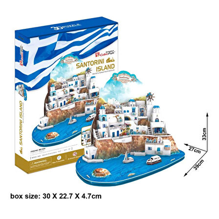 Kız Erkek Çocuk Oyuncak CubicFun Santorini Island 3D Puzzle Kız Erkek Çocuk Oyuncak Eğitici Eğlencel