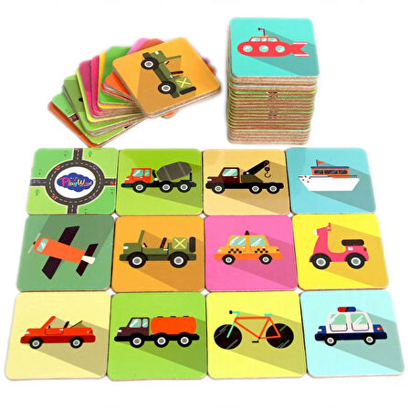 Kız Erkek Çocuk Oyuncak Playwood Ahşap Hafıza Kartları Taşıtlar Kız Erkek Çocuk Oyuncak Eğitici Eğle