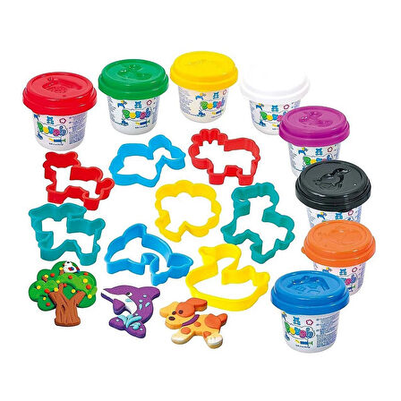 Kız Erkek Çocuk Oyuncak Sunman Playgo Oyun Hamuru Set Mini Silindir 8 Hamurlu Kız Erkek Çocuk Oyunca