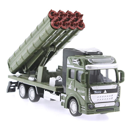 Kız Erkek Çocuk Oyuncak Sürtmeli Die Cast Metal Roketatar Rampalı Askeri Kamyon Kız Erkek Çocuk Oyun