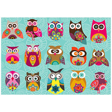 Kız Erkek Çocuk Oyuncak KS Multi Owls 500 Parça Puzzle Kız Erkek Çocuk Oyuncak Eğitici Eğlenceli Oyu