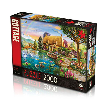 Kız Erkek Çocuk Oyuncak KS Lakeside Cottage 2000 Parça Puzzle Kız Erkek Çocuk Oyuncak Eğitici Eğlenc