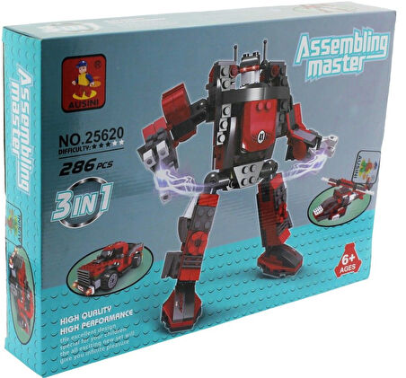 Kız Erkek Çocuk Oyuncak Ausini 286 Parça Assembling Master 3 in 1 Kız Erkek Çocuk Oyuncak Eğitici Eğ