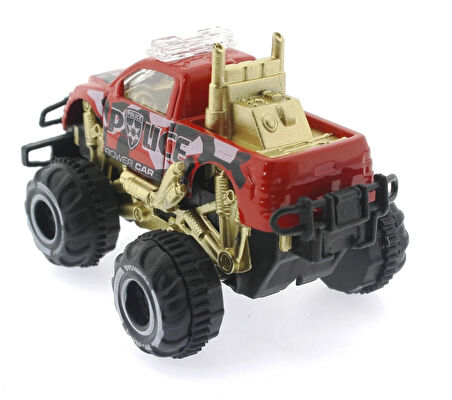 Kız Erkek Çocuk Oyuncak Çek Bırak Mini Off Road Kırmızı Polis Aracı Kız Erkek Çocuk Oyuncak Eğitici