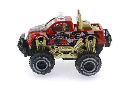 Kız Erkek Çocuk Oyuncak Çek Bırak Mini Off Road Kırmızı Polis Aracı Kız Erkek Çocuk Oyuncak Eğitici