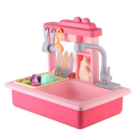 Kız Erkek Çocuk Oyuncak Pilli İnteraktif Lavabo Seti Pembe Kız Erkek Çocuk Oyuncak Eğitici Eğlenceli