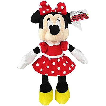 Kız Erkek Çocuk Oyuncak Minnie Kırmızı Elbiseli Peluş 25cm Kız Erkek Çocuk Oyuncak Eğitici Eğlenceli