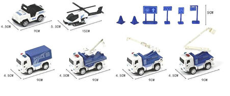 Kız Erkek Çocuk Oyuncak Baretli Polis Araçları Seti Kız Erkek Çocuk Oyuncak Eğitici Eğlenceli Oyunca