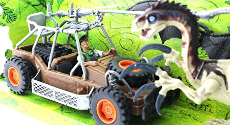 Kız Erkek Çocuk Oyuncak Dinozor Avcısı Buggyli Oyun Seti Kız Erkek Çocuk Oyuncak Eğitici Eğlenceli O