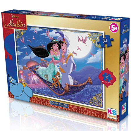Kız Erkek Çocuk Oyuncak KS Aladdin 50 Parça Puzzle Kız Erkek Çocuk Oyuncak Eğitici Eğlenceli Oyuncak