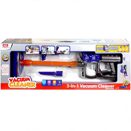 Kız Erkek Çocuk Oyuncak Vacuum Cleaner Pilli Kablosuz Oyuncak Dikey Standlı Elektrik Süpürgesi - 028