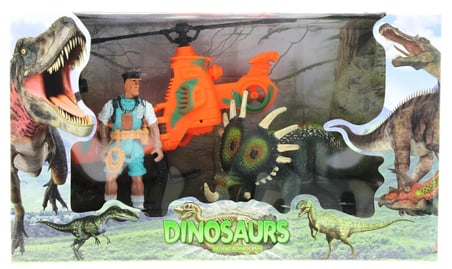 Kız Erkek Çocuk Oyuncak Dinozor Avcısı Tiriceratops Oyun Seti Kız Erkek Çocuk Oyuncak Eğitici Eğlenc
