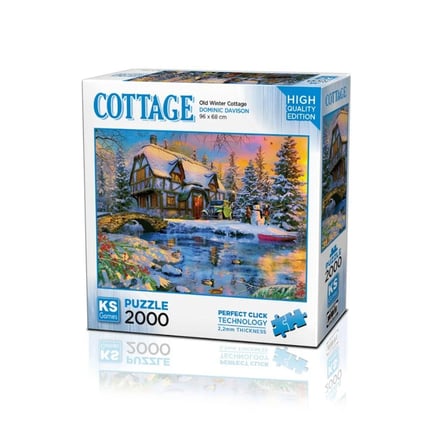 Kız Erkek Çocuk Oyuncak 22526 Old Winter Cottage 2000 Parça Puzzle -KS Puzzle Kız Erkek Çocuk Oyunca