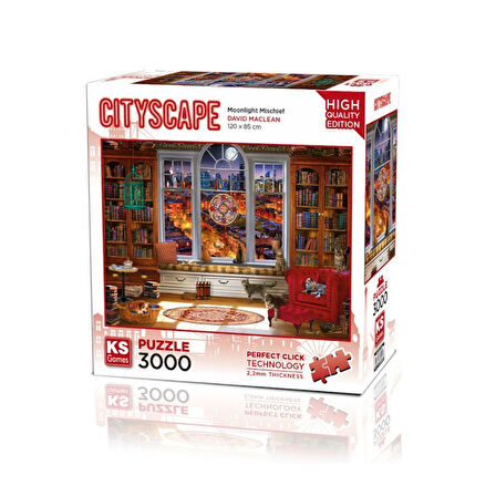 Kız Erkek Çocuk Oyuncak 23020 Moonlight Mischief 3000 Parça Puzzle -KS Puzzle Kız Erkek Çocuk Oyunca