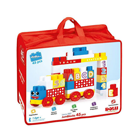 Kız Erkek Çocuk Oyuncak 5027 Mega Blok 45'li Çantalı Kız Erkek Çocuk Oyuncak Eğitici Eğlenceli Oyunc