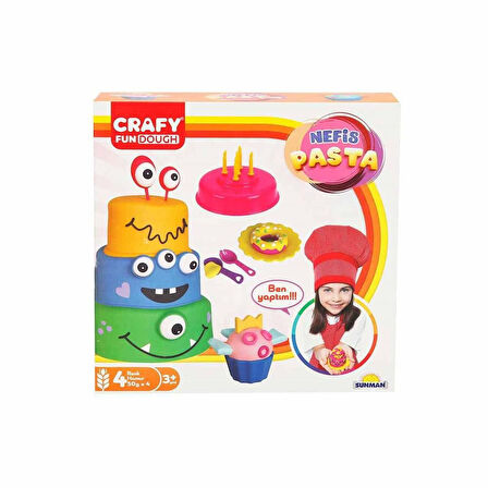 Kız Erkek Çocuk Oyuncak Crafy Nefis Pasta Oyun Hamur Seti 200 g 17 Parça Kız Erkek Çocuk Oyuncak Eği