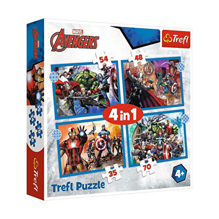 Kız Erkek Çocuk Oyuncak PUZZLE-34386 The Avengers 4IN1 Puzzle Kız Erkek Çocuk Oyuncak Eğitici Eğlenc