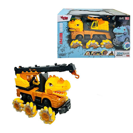 Kız Erkek Çocuk Oyuncak YJ-078-1 Uzaktan Kumandalı Full Fonksiyon 2.4G Dinozor Kamyon Vinç -Vardem K
