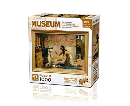 Kız Erkek Çocuk Oyuncak KS Puzzle 1000 Parça Museum The Obsequies of an Egyptian Cat Kız Erkek Çocuk