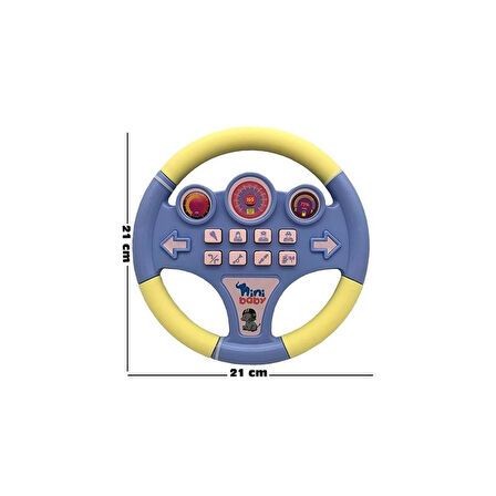 Kız Erkek Çocuk Oyuncak Nini Baby Direksiyon Eğitici Sesli Müzikli 21*21cm 8 Tuşlu Oyuncak Direksiyo