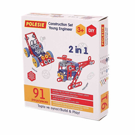 Kız Erkek Çocuk Oyuncak 72986 TASARIM SETİ (MUCİT), 91 PCS (BOX) Kız Erkek Çocuk Oyuncak Eğitici Eğl