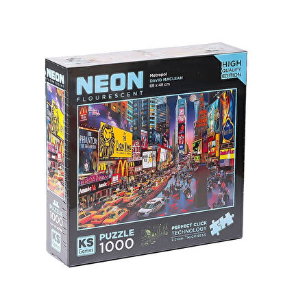 Kız Erkek Çocuk Oyuncak 20766 Neon Metropol 1000 Parça Puzzle -KS Puzzle Kız Erkek Çocuk Oyuncak Eği