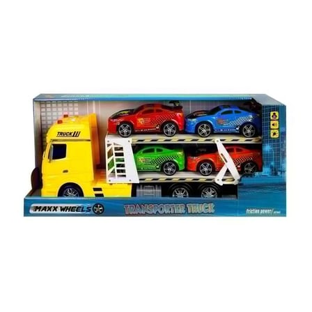 Kız Erkek Çocuk Oyuncak 2326 1:24 Maxx Wheels Sesli ve Işıklı 2 Katlı Transporter Tır 44cm Kız Erkek