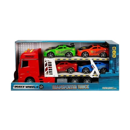 Kız Erkek Çocuk Oyuncak 2326 1:24 Maxx Wheels Sesli ve Işıklı 2 Katlı Transporter Tır 44cm Kız Erkek
