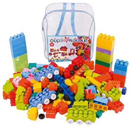 Kız Erkek Çocuk Oyuncak 196 Parça Çantalı Blok Kız Erkek Çocuk Oyuncak Eğitici Eğlenceli Oyuncak
