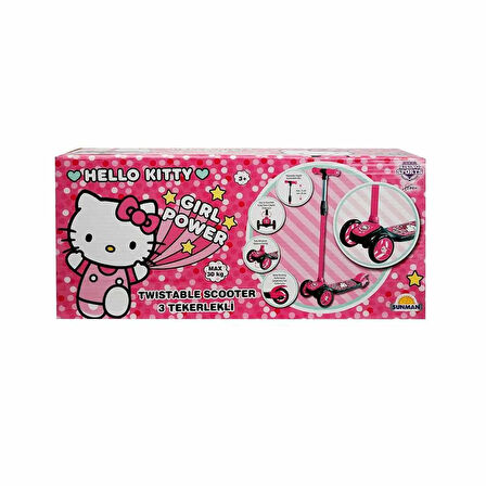 Kız Erkek Çocuk Oyuncak Hello Kitty 3 Tekerlekli Twistable Scooter Kız Erkek Çocuk Oyuncak Eğitici E