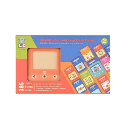 Kız Erkek Çocuk Oyuncak LC-31050 Öğretici Türkçe-İngilizce Konuşan Flash Kartlar -Kız Erkek Çocuk Oy