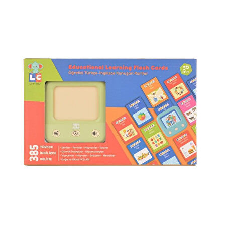 Kız Erkek Çocuk Oyuncak LC-31050 Öğretici Türkçe-İngilizce Konuşan Flash Kartlar -Kız Erkek Çocuk Oy