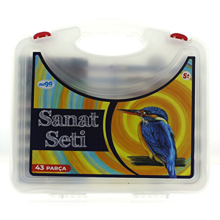 Kız Erkek Çocuk Oyuncak 43 Parça Çantalı Sanat Seti Kız Erkek Çocuk Oyuncak Eğitici Eğlenceli Oyunca