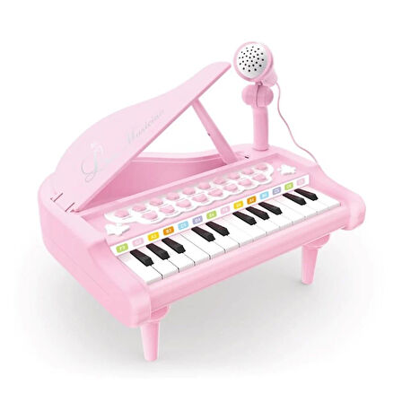 Kız Erkek Çocuk Oyuncak Mikrofonlu 24 Tuşlu Piyano MP3 (Pembe,Siyah,Beyaz) Kız Erkek Çocuk Oyuncak E