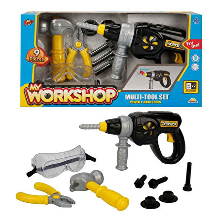 Kız Erkek Çocuk Oyuncak Zapp Toys My Workshop Matkaplı Tamir Seti 9 Parça Kız Erkek Çocuk Oyuncak Eğ