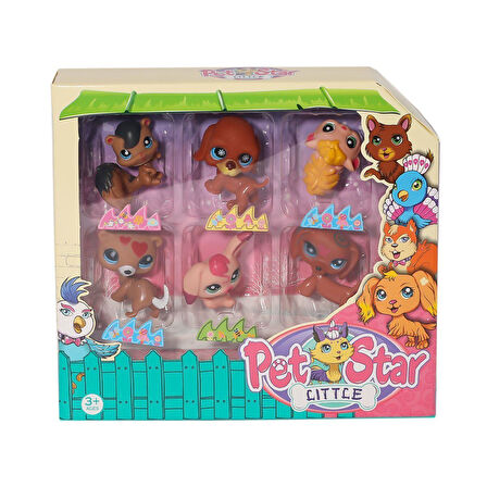 Kız Erkek Çocuk Oyuncak KZL-3046A2 Pet Star 6'lı Miniş Seti Kız Erkek Çocuk Oyuncak Eğitici Eğlencel